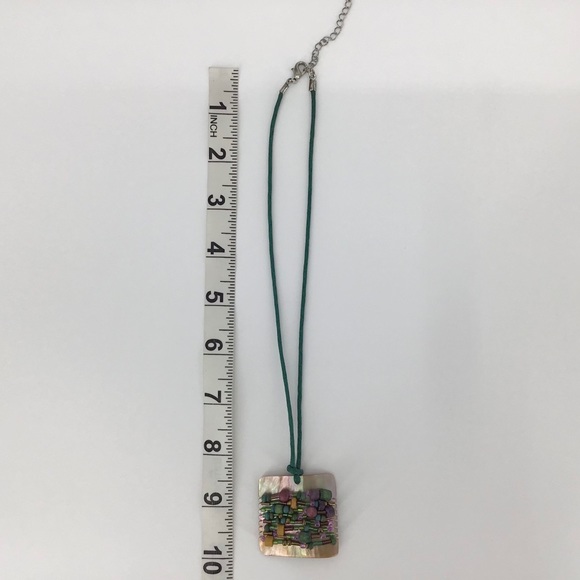 Beaded Mother-of-Pearl Fixed Pendant Necklace - Picture 13 of 16